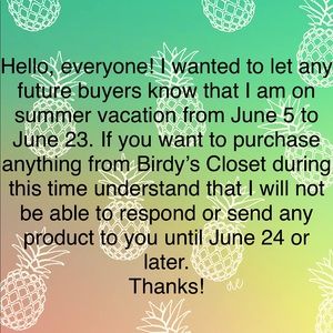 Summer vacation announcement!